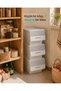 3-Tier Wheeled Storage Box with Lid, Goods and Food Organizer 3X12 Liters (Gray) - 6