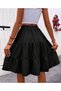 Women's Elastic Waist Layered Flared Skirt Viscose Cotton Fabric Boyy 55 cm - 3