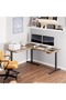 Electric Height Adjustable L-Shaped Standing Desk 63 x 55 Inch Reversible Corner with Memory Presets and Anti-Collision System Ergonomic Sit Stand Workstation for Home Office - Rustic Brown - 2
