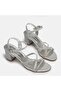 Large Size Women's Heel Shoes 41-42-43-44-Silver Stone - 2