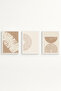 White Wooden Framed 3 Piece Set Painting Huhu259 - Triple Painting Set White Frame