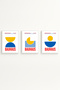 White Wooden Framed 3-Piece Bauhaus Painting Huhu524