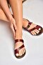 U390959503 Burgundy Genuine Leather Women's Slippers - 3