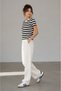 Women's Striped Basic T-Shirt Crew Neck Soft Textured 100% Cotton Casual T-Shirt - 2