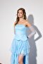 Ice Blue Lace Detailed Princess Evening Dress-38 - 4