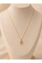 Liora Minimal Baguette Stone Elegant Steel Necklace (Gold Color) - 2