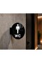 Wc Male Bay Side Mounted Bidirectional 20X20Cm Black Plexiglass Direction Sign - 2
