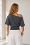 . Women's Off Shoulder Cotton Lycra Bat Sleeve Blouse Casual Modern Design Sports T-Shirt - 3