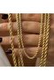Unisex Twisted Rope Chain Necklace Gold Plated 60 cm - 8