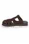 Meloni Kafes Model Women's Genuine Leather Lightweight Anatomical Buckle Detailed Slippers Bitter Brown - 2