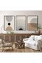 Mid Century Modern Wall Art for Living and Bedroom Print Canvas Black Framed Painting Home Decor Office Gift Set of 3 12x16 Inch FRAMED - 2