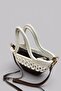 Siena Mini Women's Bag - Handmade Straw Textured Shoulder and Hand Bag with Leather Pouch - 4