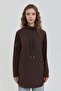 Thin Quilted Stand Collar Tunic - Brown