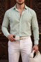 Bogota white green thin vertical striped regular fit comfortable shirt