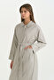 Fabric Mixed Belted Rayon Cap - Gray - 2