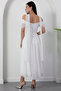 Sweetheart Neckline Low Sleeve Lace Dress Drp2079 - 7