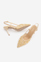 Women's Stiletto Pointed Toe Sequined Beaded Mesh Classic Evening Dress Heeled Shoes Yinda Beige Satin - 7