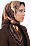 Women's Black Coffee Abstract Patterned Organic Soft Cotton Scarf