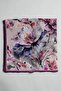 Women's Gray Purple Floral Patterned Organic Soft Cotton Shawl - 2