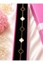 Black and White Clover Detailed Gold Women's Bracelet |   Stylish and Elegant Stone Bracelet - 3