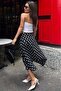 Black Polka Dot Asymmetrical Women's Skirt Sh384 - 7