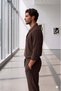 Men's Brown Crepe Fabric Shirt and Brown Crepe Trousers Set - 3