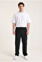 Men's Black Loose Fit Parachute Double Pocket Trousers