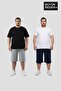 Large Size Men's 2-Piece Capri Shorts Comfortable Fit Set 3Xl-6Xl Spr26Bsr591+2