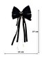 Velvet Bow Hair Clip with Pearl Chain Detail - 2