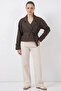 Women's Classic Collar Belted Double Button Light Brown Trench Coat - 3