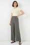 Women's Elastic Waist Wide Leg Anthracite Palazzo Trousers - 3