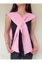 New Style Sleeveless Pink Knitwear Shoulder Shawl - 3