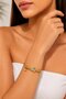 316L Steel Gold Color Zircon Stone Evil Eye Elephant Design Bracelet - 2