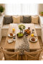 Black Beige Animal Patterned Modern Decorative Runner Tablecloth - 3