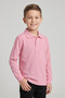 Unisex Kids Pink Lacoste Polo Collar Long Sleeve School T-Shirt