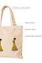 Giraffe Embroidered Linen Tote Bag – Cute Design Casual Shoulder Bag - 30 X 25 - 3