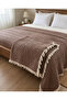 Double 100% Cotton Muslin Bedspread and Throw 240X260 cm Multi-Purpose Sofa Cover with Fringes - 6