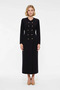 Women's Double Breasted Cut Long Sleeve Jacket Collar Maxi Dress Buttoned Unlined Finike Woven Daily Casual - 4