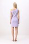 Women Asymmetrical Collar Sleeveless Mini Bodycon Stretchy Woven Dress Lined Daily Casual Modern Stylish Elegant - 5