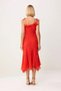 Women's Chiffon Midi Dress Thin Straps Strapless Neckline A-Line Cut Lined Party Wear Casual Comfortable - 5