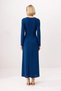 Women Maxi Shift Dress Crew Neck Long Sleeve Aerobin Woven Unlined Elegant Cut Daily Casual - 5