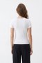Ecru Square Neck Lace Detail T-Shirt 8577A - 3
