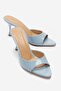 Tiera Baby Blue Patent Leather Women's Thin Heeled Slippers