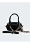 Women's Shoulder Bag with Leather Look and Chain Detail