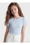 Floral Patterned Girls' Ribbed T-Shirt - 2