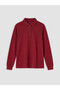 Burgundy polo collar girl's pike t-shirt