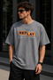 Replay Text Printed Unisex Oversize T-Shirt – Cotton Crew Neck Casual T-Shirt