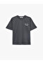 Cotton Stone Detailed Short Sleeve Crew Neck T-Shirt with Back Print - 3
