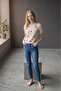 Women's Handmade Flower-Embellished Short Sleeve Summer Cotton Knit Top - 6