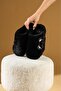 Comfortable and Non-Slip Sole, Cute Teddy Bear Plush Women's House Slippers, Black - 3